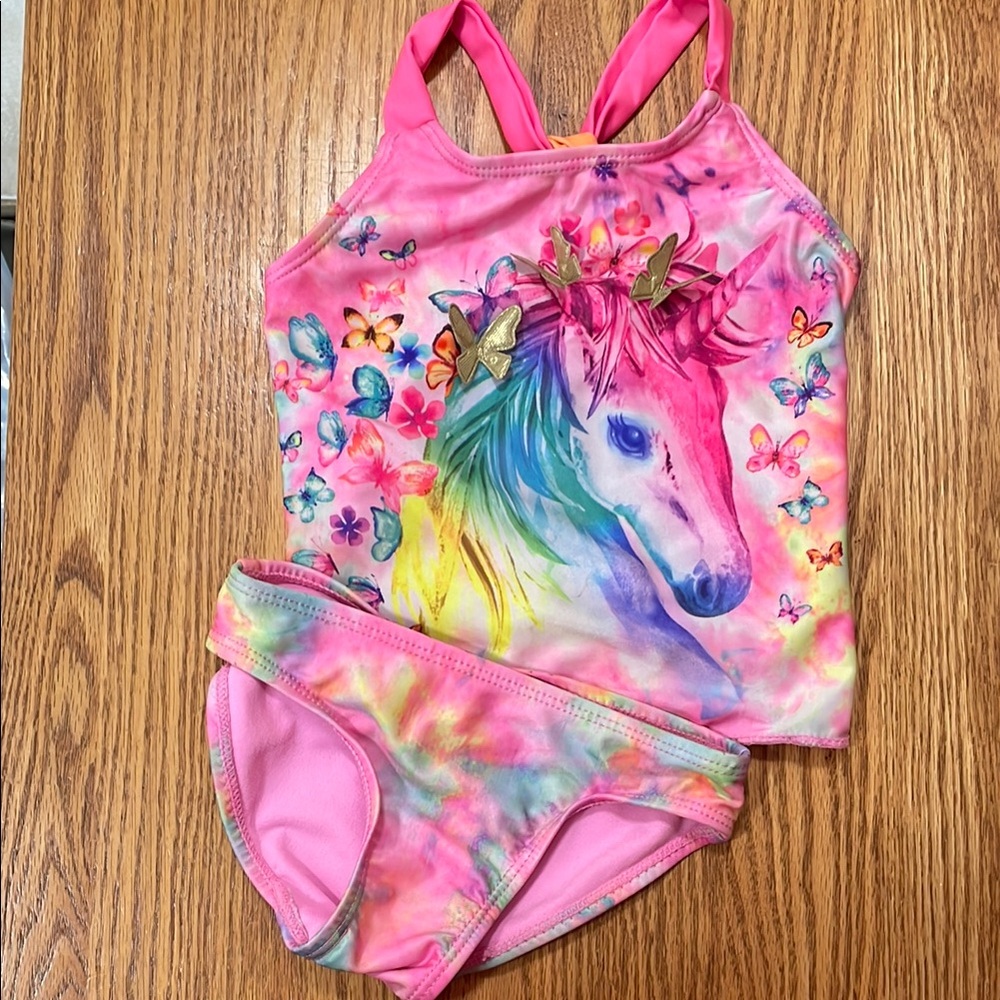 Wonder Nation Pink Unicorn Kids Swim Set